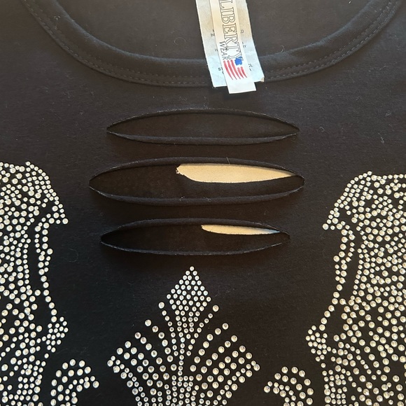 Women’s black long sleeve sexy black top with embellishing - Picture 9 of 13